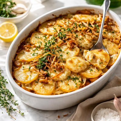 Image of Scalloped Potatoes Onions and Garlic