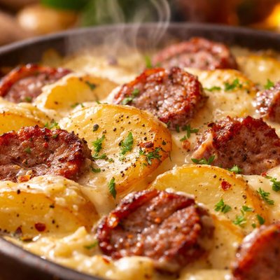 Image of Scalloped Sausage and Potatoes