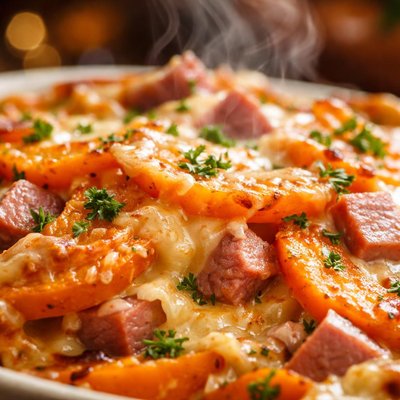 Image of Scalloped Sweet Potatoes with Ham