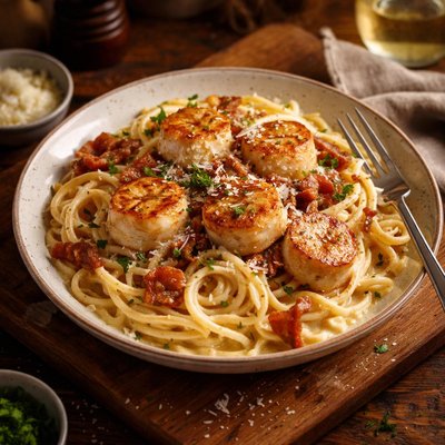 Image of Scallops Carbonara