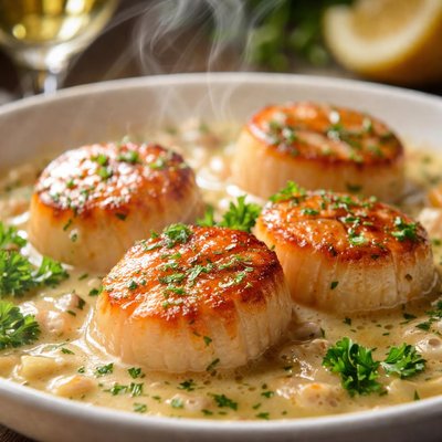 Image of Scallops in Champagne Sauce