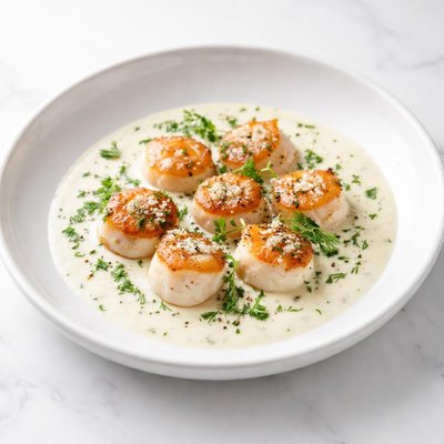 Image of Scallops in Pernod and Cream