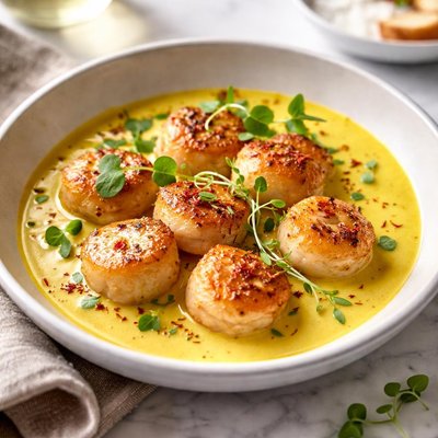Image of Scallops in Saffron Sauce