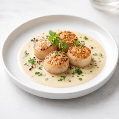 Image of Scallops in Vermouth Cream Sauce