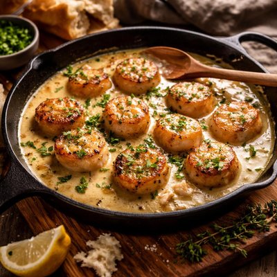 Image of Scallops with Golden Cream Sauce