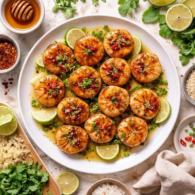 Image of Scallops with Tangy Honey Glaze