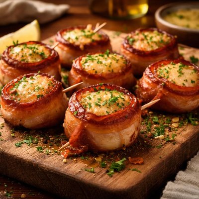 Image of Scallops Wrapped in Bacon