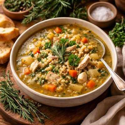 Image of Scarborough Fair Chicken Barley Soup
