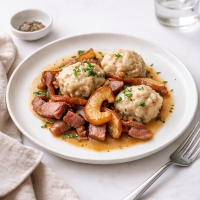 Image of Schnitz Und Knepp Dried Apples and Dumplings