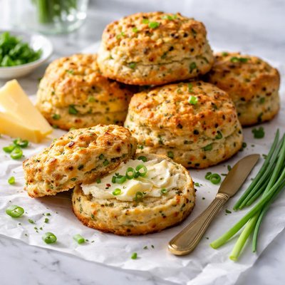 Image of Scottish Cheddar Cheese and Spring Onion Tea Time Scones
