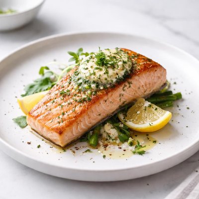 Image of Scottish Salmon with Herb Butter