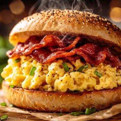 Image of Scrambled Egg and Bacon Sandwich