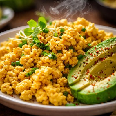 Image of Whole30 Scrambled Eggs with Avocado