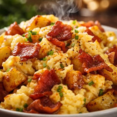 Image of Whole30 Scrambled Eggs with Bacon and Potatoes