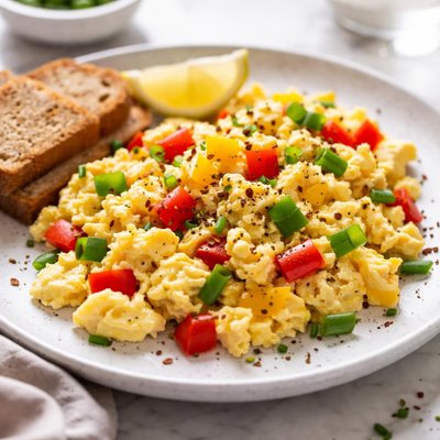 Image of Whole30 Scrambled Eggs with Bell Peppers