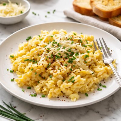 Image of Scrambled Eggs with Chives and Asiago