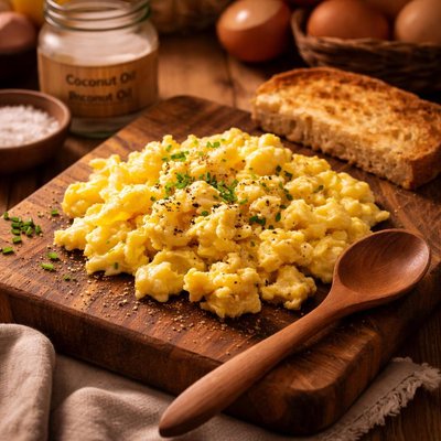 Image of Scrambled Eggs with Coconut Oil