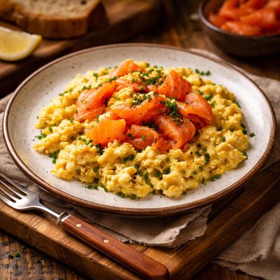 Image of Scrambled Eggs with Salmon