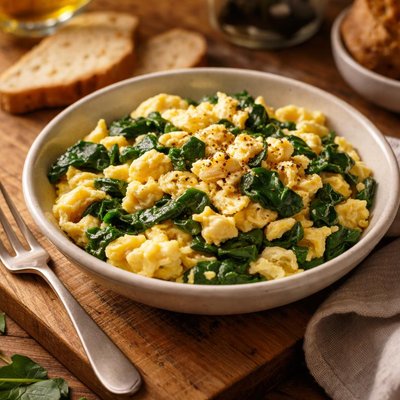 Image of Whole30 Scrambled Eggs with Spinach