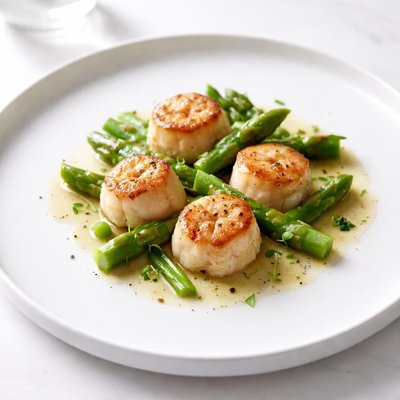 Image of Sea Scallops and Asparagus with Vermouth