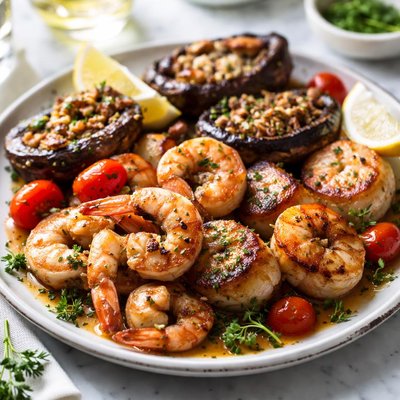 Image of Seafood and Portabella Mushrooms