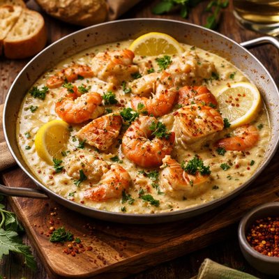 Image of Seafood in Lemon Cream Sauce