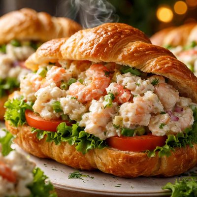 Image of Seafood Salad Croissant Sandwiches