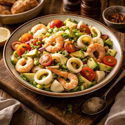 Image of Seafood Salad with Hearts of Palm