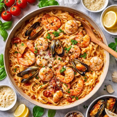 Image of Seafood Tomato Alfredo