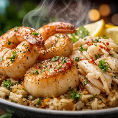 Image of Seafood Trio W Shrimp Scallops and Crab