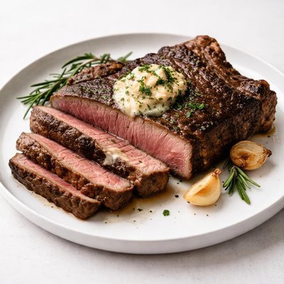 Image of Sear Roasted Rib Steak with Garlic Butter