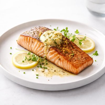 Image of Sear Roasted Salmon with Lemon Ginger Butter