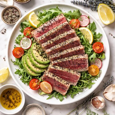 Image of Seared Ahi Tuna with Lavender Pepper Crust