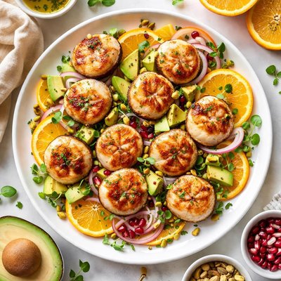 Image of Seared Orange Scallops