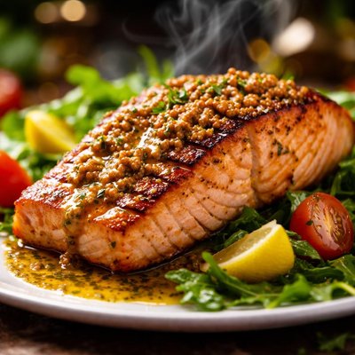 Image of Seared Salmon with Mustard Vinaigrette