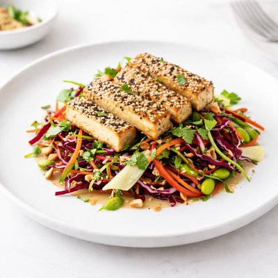 Image of Seared Sesame Tofu with Asian Salad
