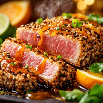 Image of Seared Sesame Tuna with Orange Glaze