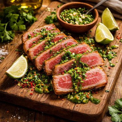 Image of Seared Tuna in Cilantro Marinade