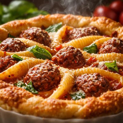 Image of Seashells Meatball Pie