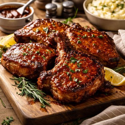 Image of Seashells Oven Bbq Pork Chops