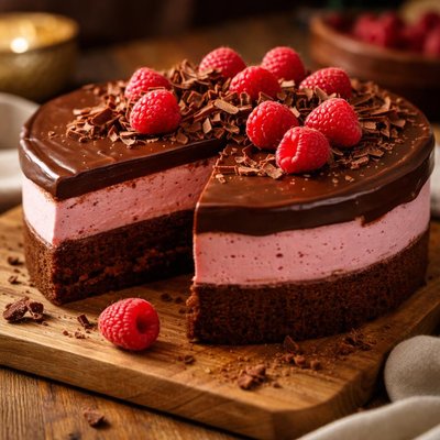 Image of Sebastians Chocolate Raspberry Mousse Cake Torte