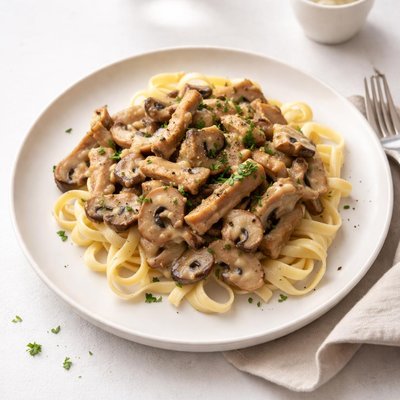Image of Seitan and Mushroom Stroganoff Vegan