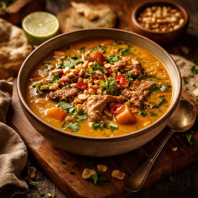 Image of Senegalese Peanut Soup with Smoked Turkey 6 Points