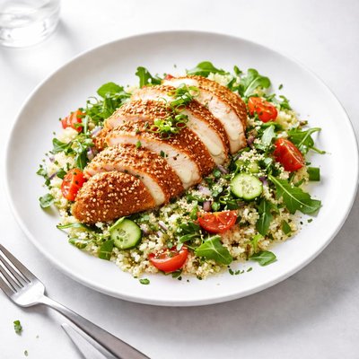 Image of Sesame Chicken Couscous Salad