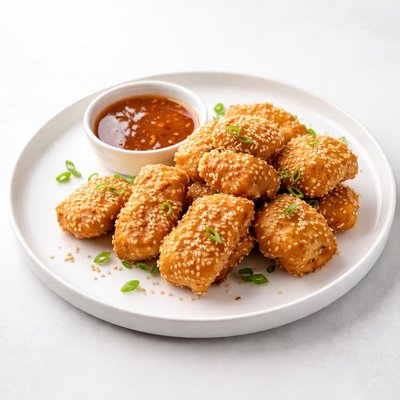 Image of Sesame Chicken Nuggets with Sweet Sauce