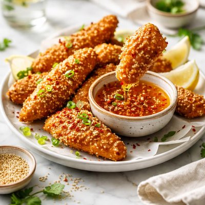 Image of Sesame Chicken with Honey Dip