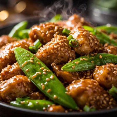 Image of Sesame Chicken with Snow Peas