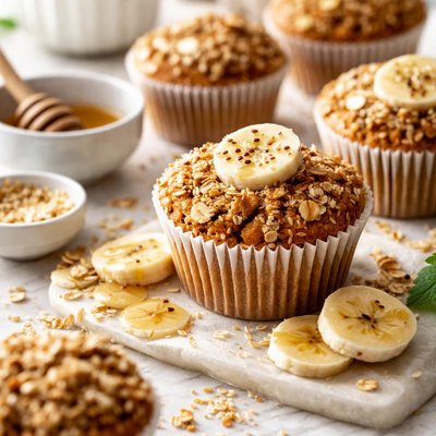 Image of Sesame Crunch Banana Muffins
