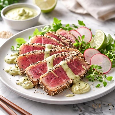 Image of Sesame Crusted Tuna with Wasabi Sauce