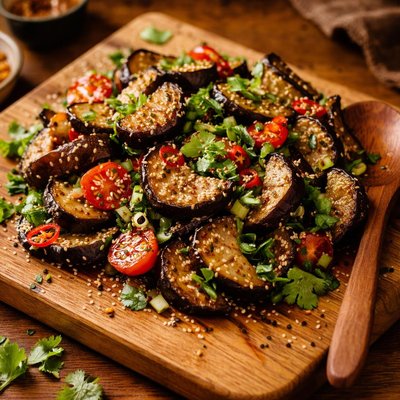 Image of Sesame Eggplant Aubergine Salad